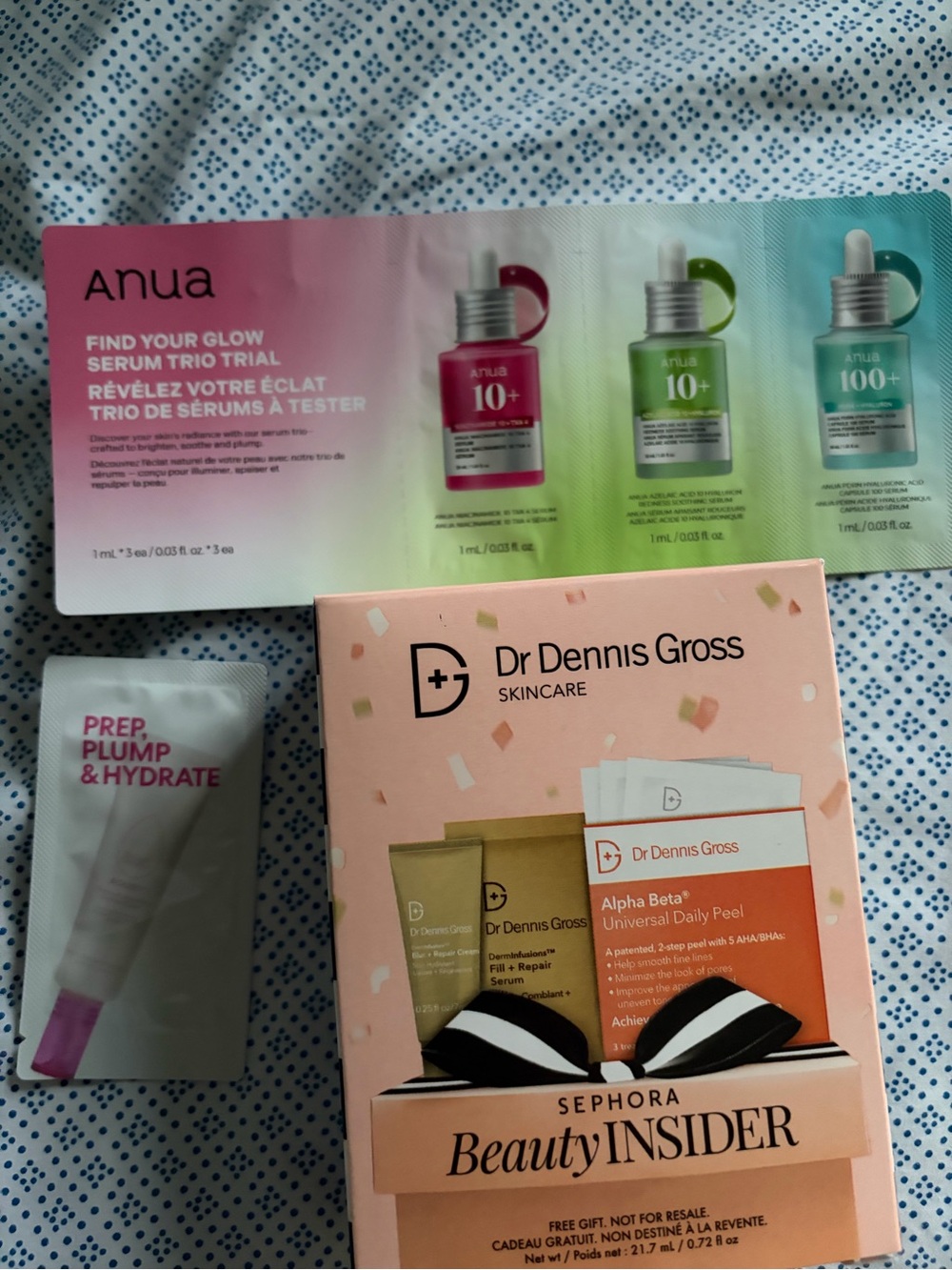 Sephora samples -skincare Beauty Insider Skincare Set with Anua Trial Serums